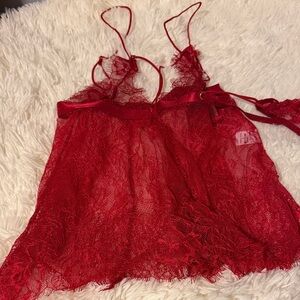 Red Lace Lingerie Top